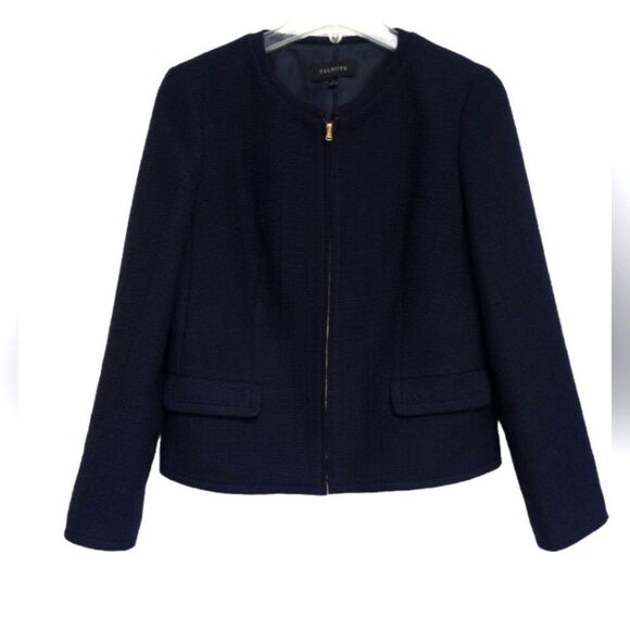 Talbots Navy Textured Blazer Jacket, size 4 - Picture 1 of 16